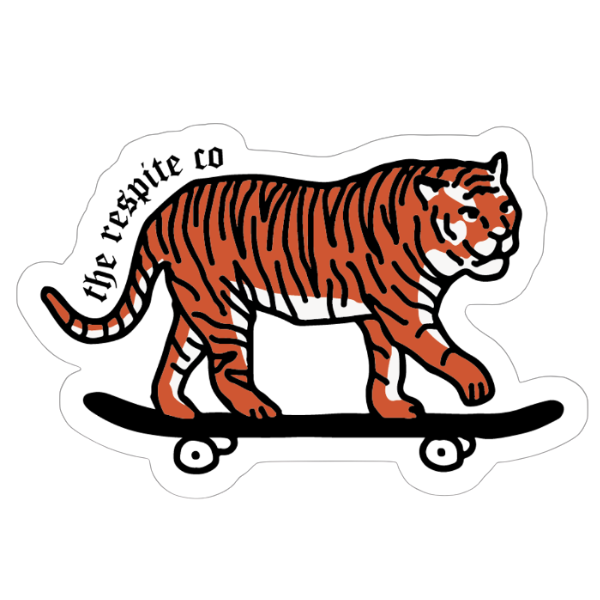 Skating Tiger Sticker